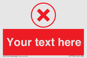 Custom red background, red cross in circle sign